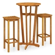 vidaXL Solid Acacia Wood Medium Bar Set in Brown