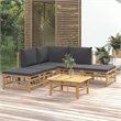 vidaXL 6 Piece Bamboo Medium Garden Lounge Set in Gray