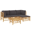 vidaXL 5 Piece Bamboo Garden Lounge Set in Natural