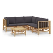 vidaXL 6 Piece Bamboo Garden Lounge Set in Gray