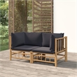 vidaXL Bamboo Medium Sofa in Gray
