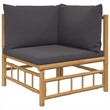 vidaXL Bamboo Medium Sofa in Gray