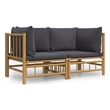 vidaXL Bamboo Medium Sofa in Gray