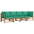 vidaXL 4 Piece Bamboo Garden Lounge Set in Green/Natural