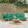 vidaXL 6 Piece Bamboo Small Garden Lounge Set in Natural