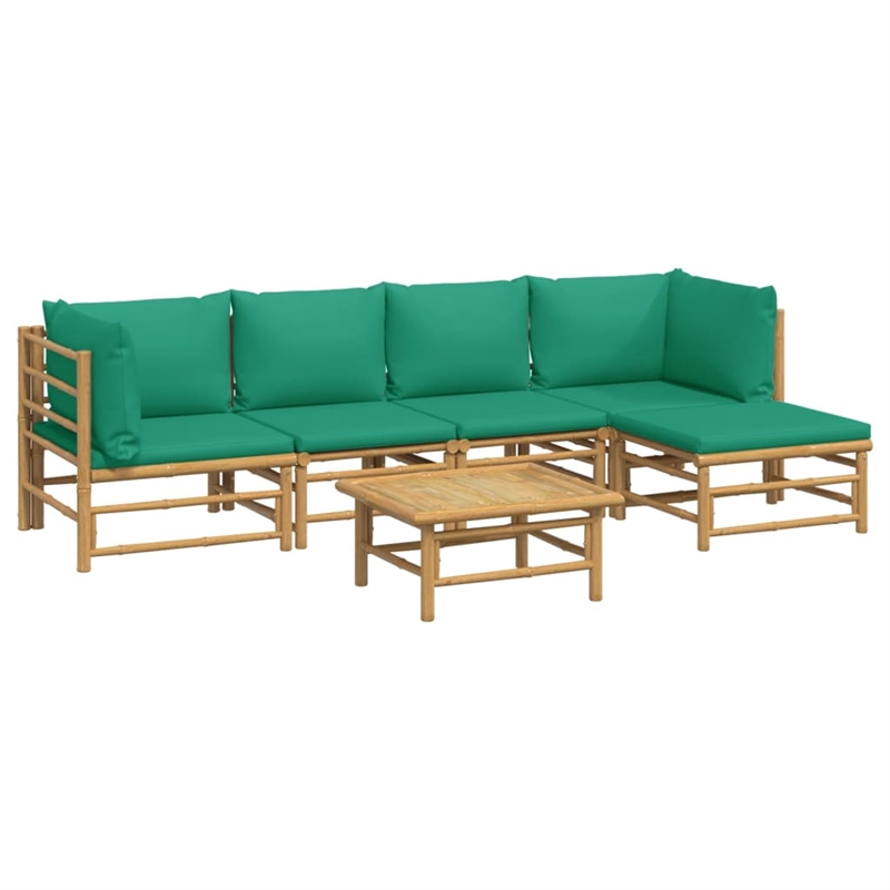 vidaXL 6 Piece Bamboo Small Garden Lounge Set in Natural