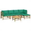vidaXL 6 Piece Bamboo Small Garden Lounge Set in Natural