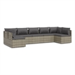 vidaXL 7 Piece Poly Rattan Garden Lounge Set in Gray
