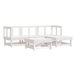 vidaXL Wood Medium Garden Lounge Set in White