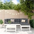 vidaXL Wood Standard Garden Lounge Set in White