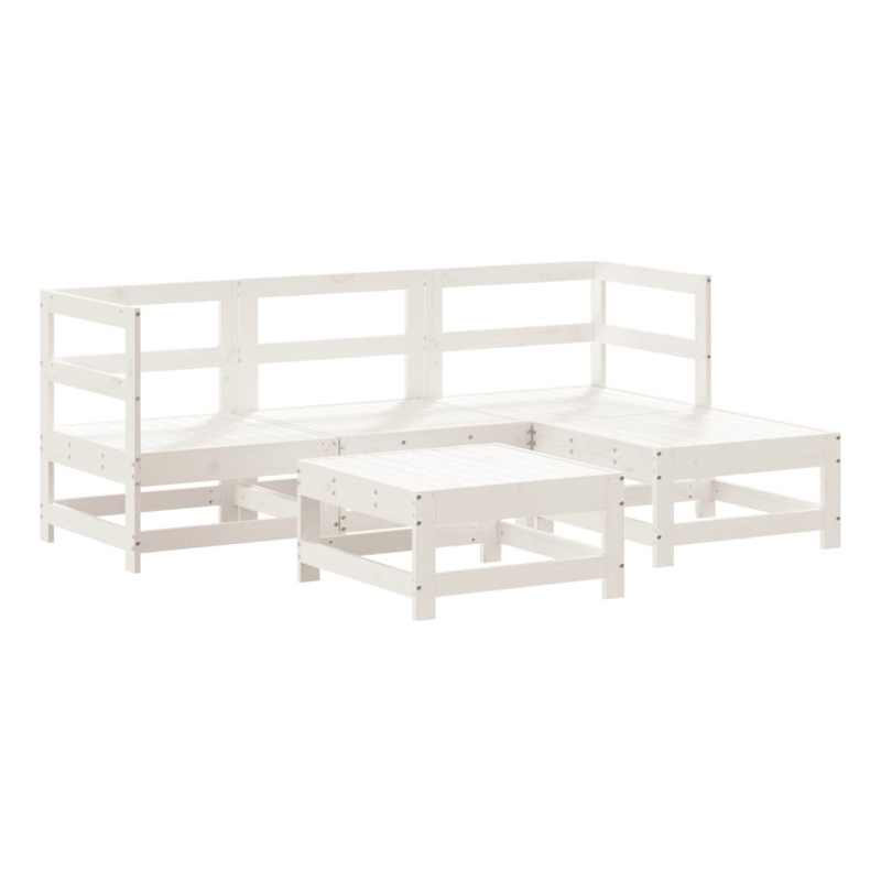 vidaXL Wood Standard Garden Lounge Set in White