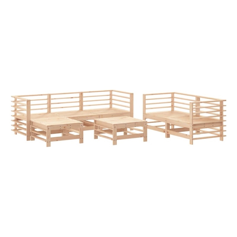 vidaXL Wood Large Garden Lounge Set in Natural