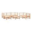 vidaXL Wood Large Garden Lounge Set in Natural