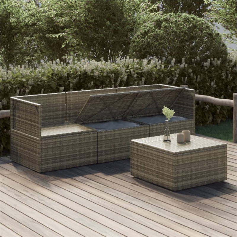 vidaXL 4 Piece Small Garden Lounge Set in Gray