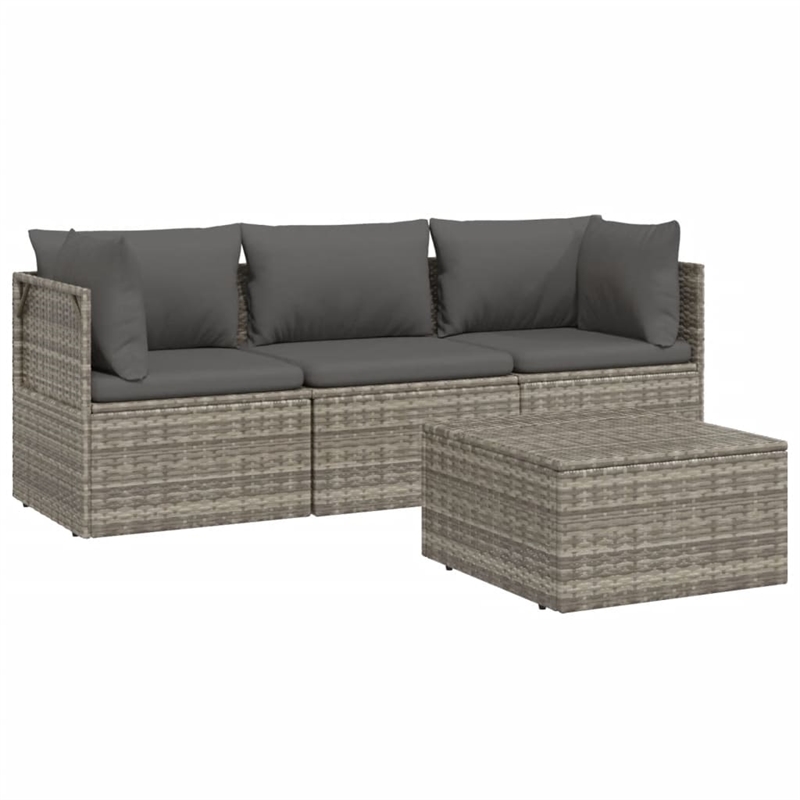 vidaXL 4 Piece Small Garden Lounge Set in Gray
