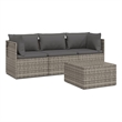 vidaXL 4 Piece Small Garden Lounge Set in Gray