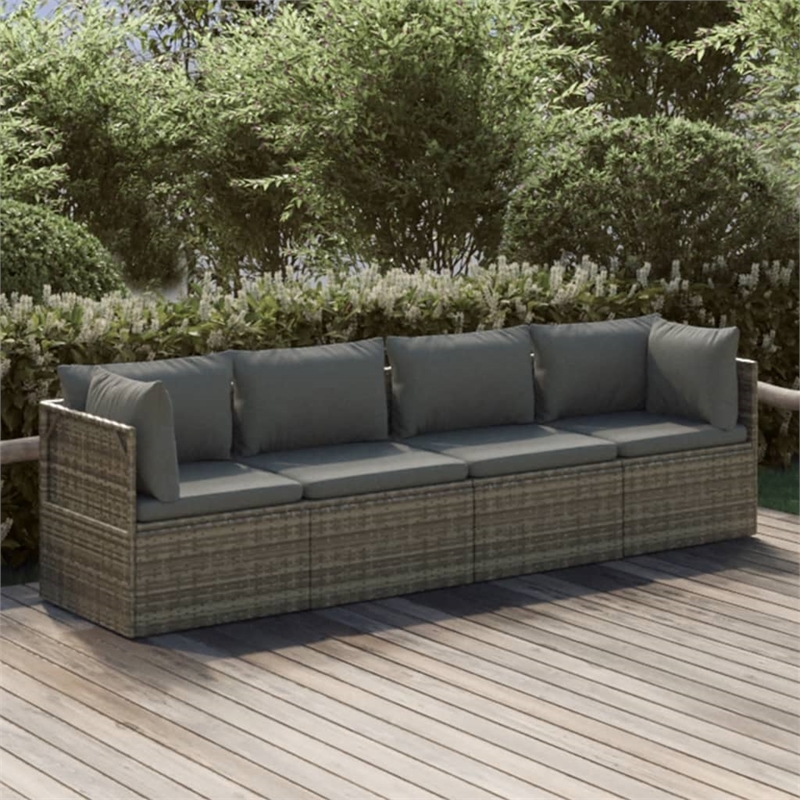 vidaXL 4 Piece Steel Garden Lounge Set in Gray