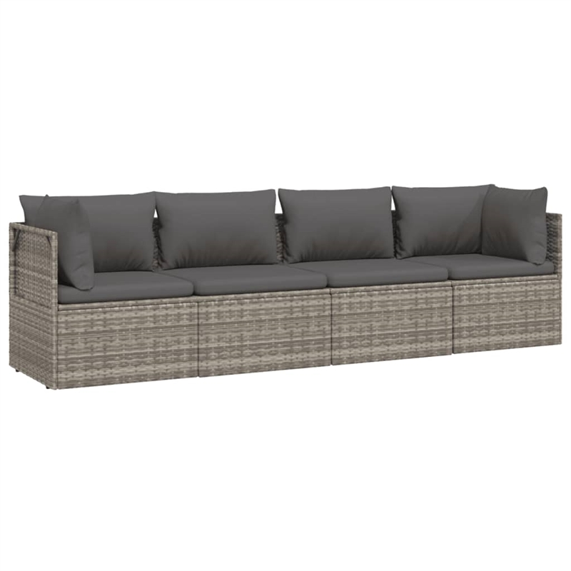vidaXL 4 Piece Steel Garden Lounge Set in Gray