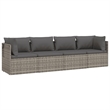 vidaXL 4 Piece Steel Garden Lounge Set in Gray
