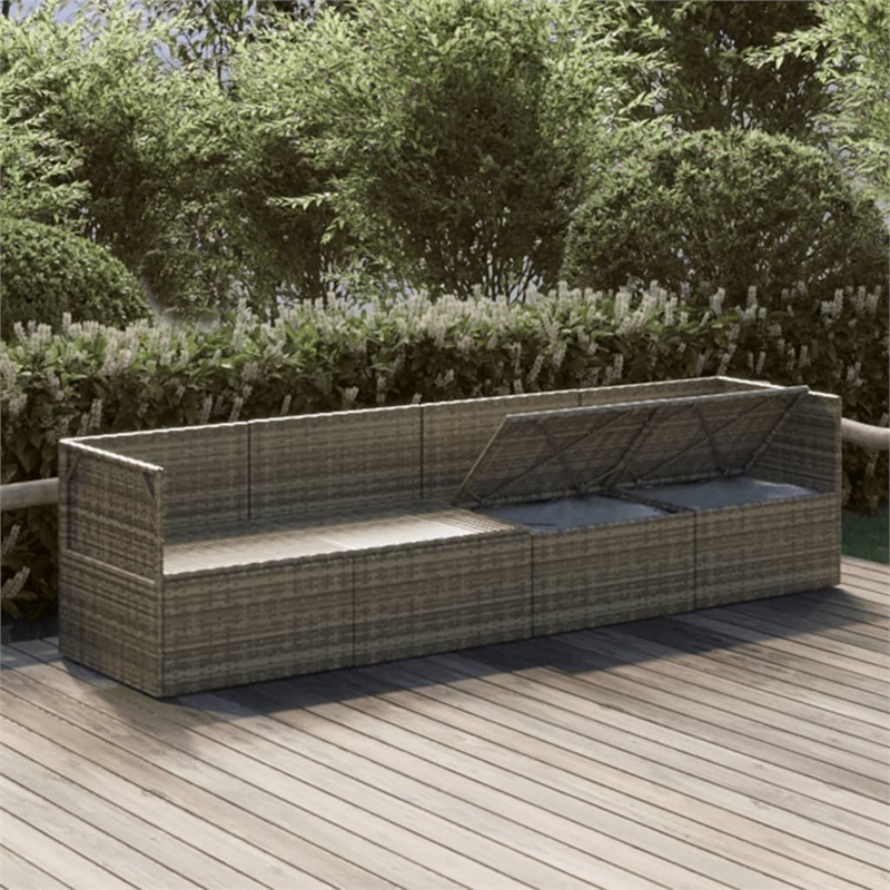 vidaXL 4 Piece Steel Garden Lounge Set in Gray