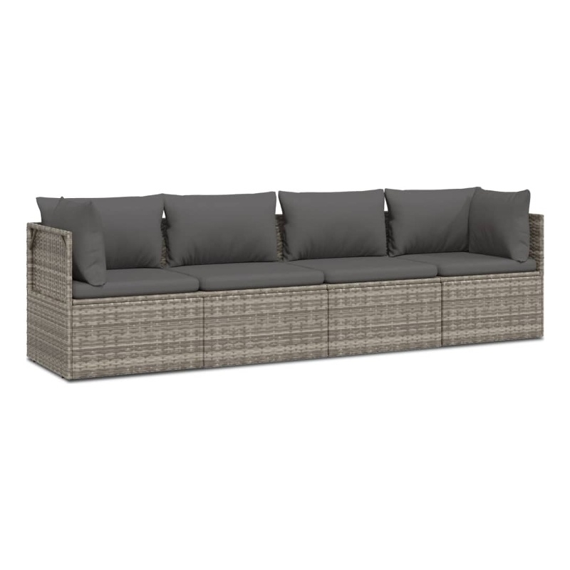 vidaXL 4 Piece Steel Garden Lounge Set in Gray