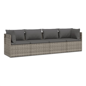 vidaXL 4 Piece Steel Garden Lounge Set in Gray
