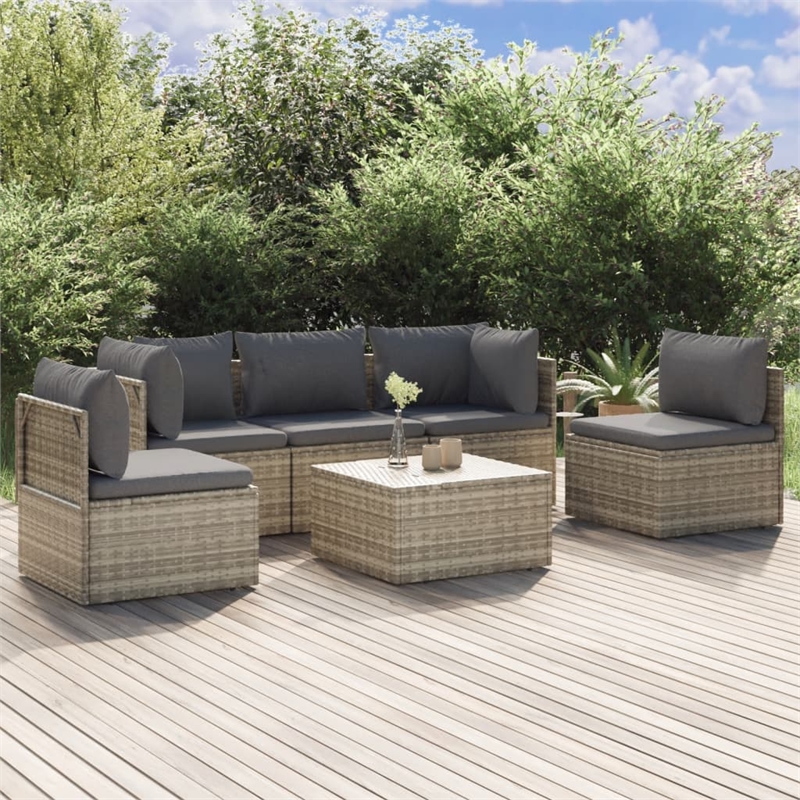 vidaXL 6 Piece Garden Lounge Set in Gray