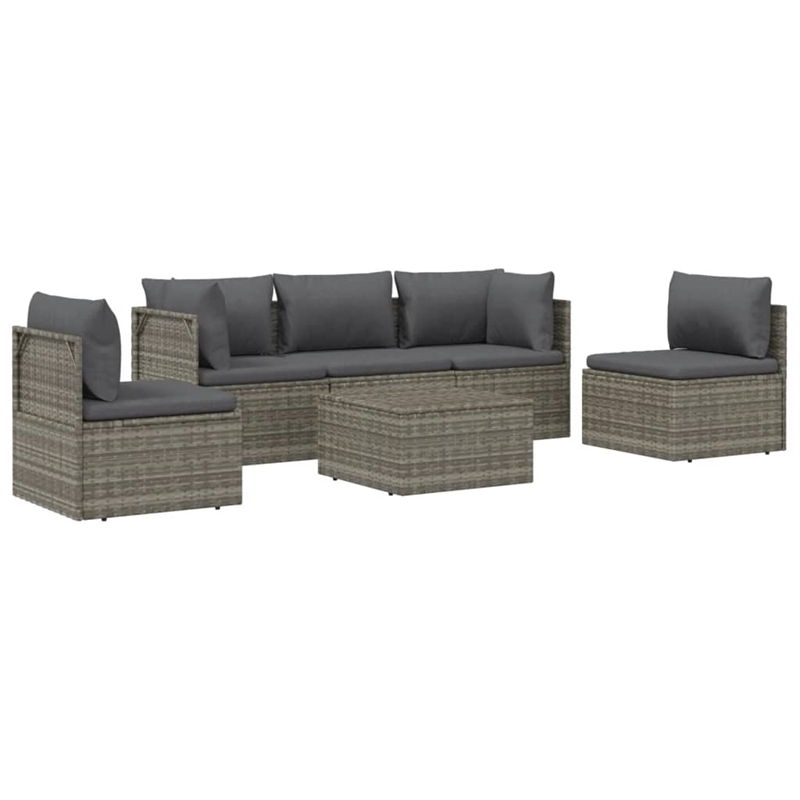 vidaXL 6 Piece Garden Lounge Set in Gray