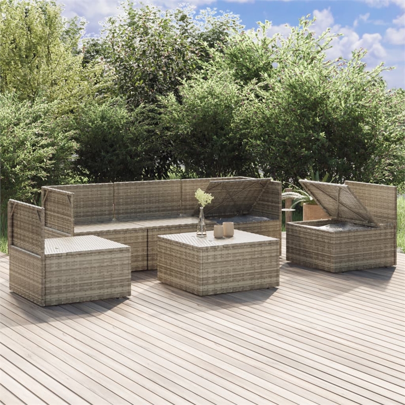 vidaXL 6 Piece Garden Lounge Set in Gray