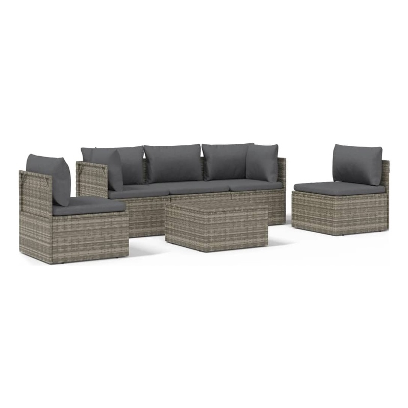 vidaXL 6 Piece Garden Lounge Set in Gray