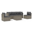 vidaXL 6 Piece Garden Lounge Set in Gray