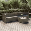 vidaXL 5 Piece Poly Rattan Garden Lounge Set in Gray