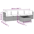 vidaXL 5 Piece Poly Rattan Garden Lounge Set in Gray