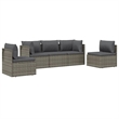 vidaXL 5 Piece Steel Garden Lounge Set in Gray
