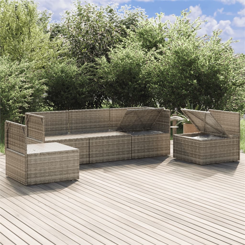 vidaXL 5 Piece Steel Garden Lounge Set in Gray