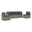 vidaXL 5 Piece Steel Garden Lounge Set in Gray
