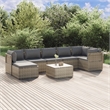 vidaXL 8 Piece Steel Garden Lounge Set in Gray
