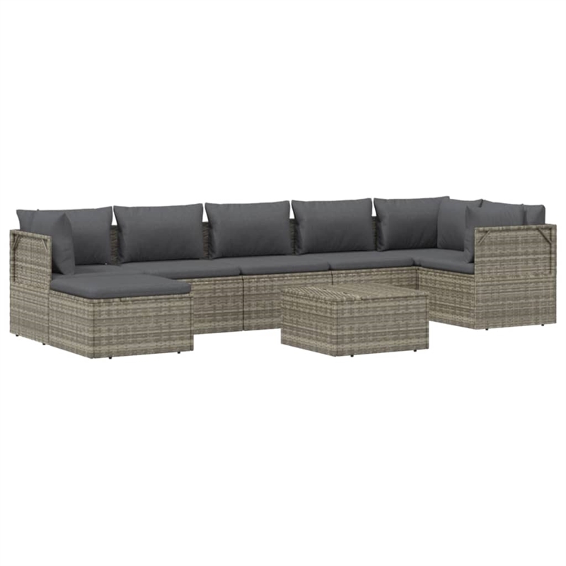 vidaXL 8 Piece Steel Garden Lounge Set in Gray