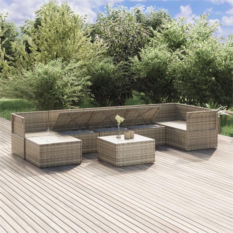 vidaXL 8 Piece Steel Garden Lounge Set in Gray