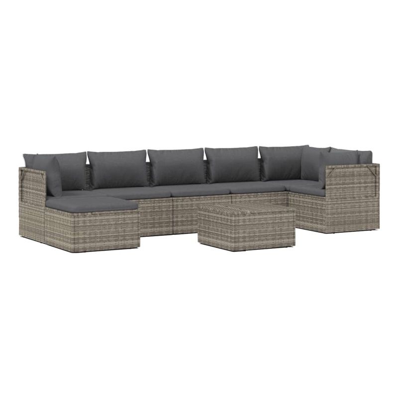 vidaXL 8 Piece Steel Garden Lounge Set in Gray