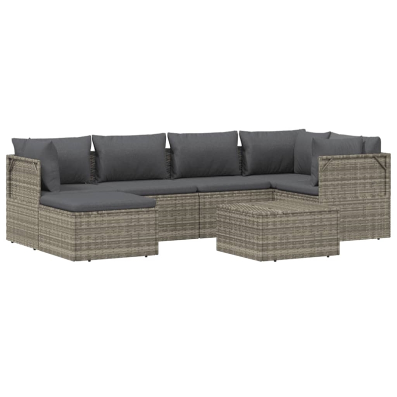 vidaXL 7 Piece Steel Garden Lounge Set in Gray
