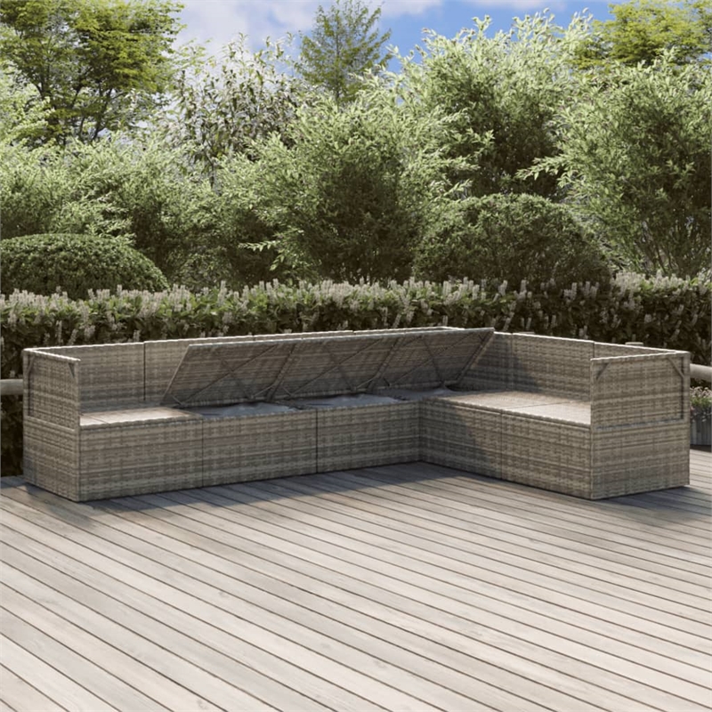 vidaXL 6 Piece Steel Garden Lounge Set in Gray