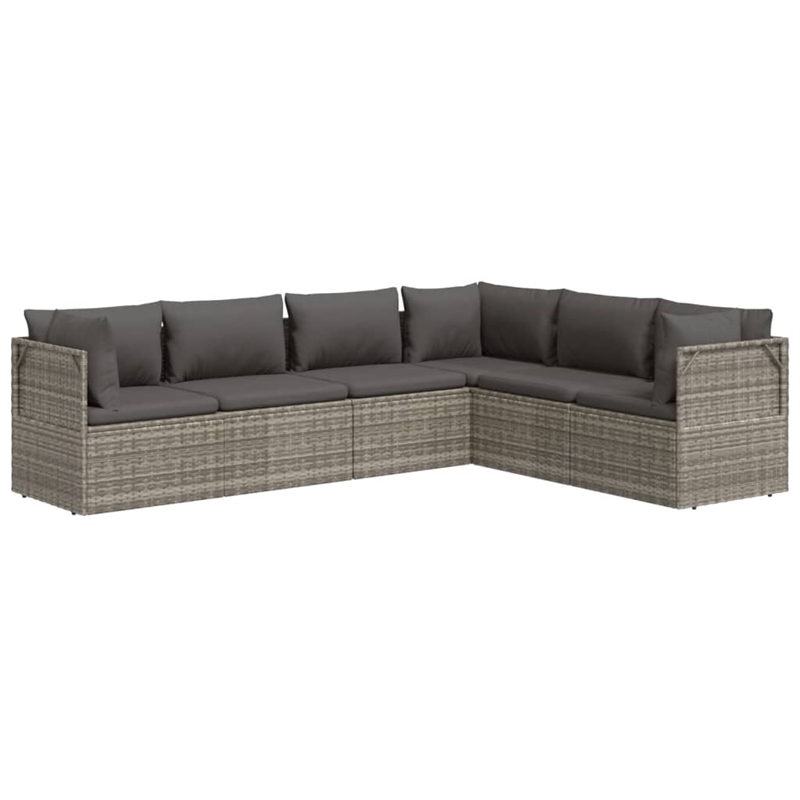 vidaXL 6 Piece Steel Garden Lounge Set in Gray