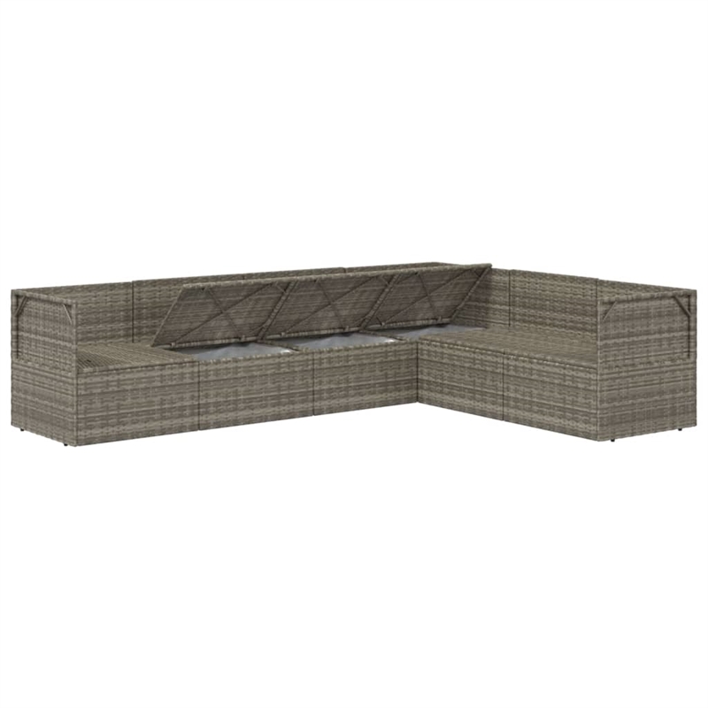 vidaXL 6 Piece Steel Garden Lounge Set in Gray