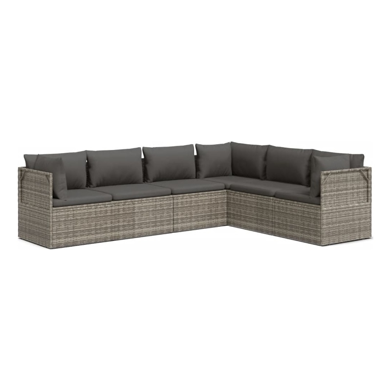 vidaXL 6 Piece Steel Garden Lounge Set in Gray