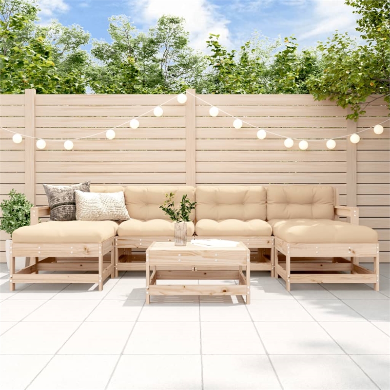 vidaXL Wood Garden Lounge Set in Beige