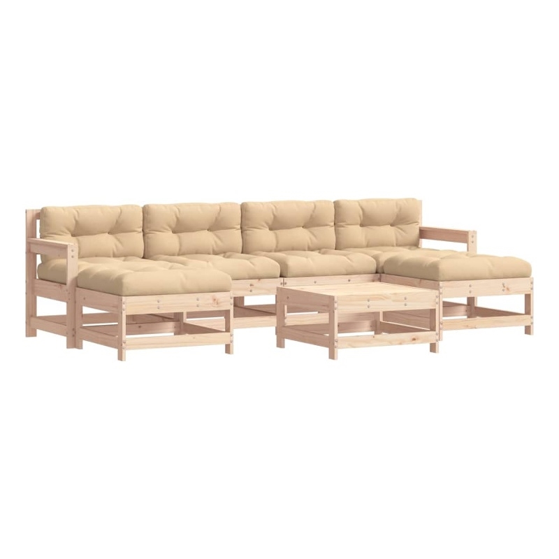 vidaXL Wood Garden Lounge Set in Beige