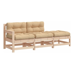 vidaXL 7 Piece Wood Garden Lounge Set in Beige