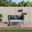 vidaXL Steel Garden Lounge Set in White/Gray