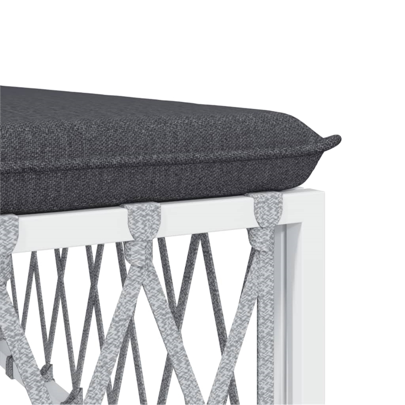 vidaXL Steel Garden Lounge Set in White/Gray